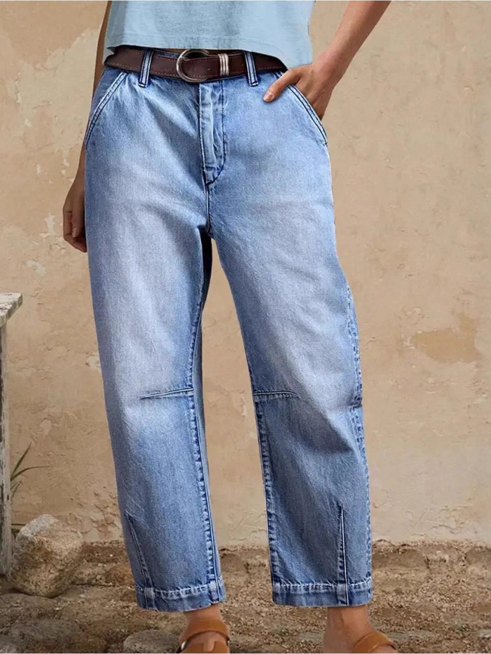 🩵Hello Gorgeous! Relaxed High-Waist Light Blue Women's Jeans